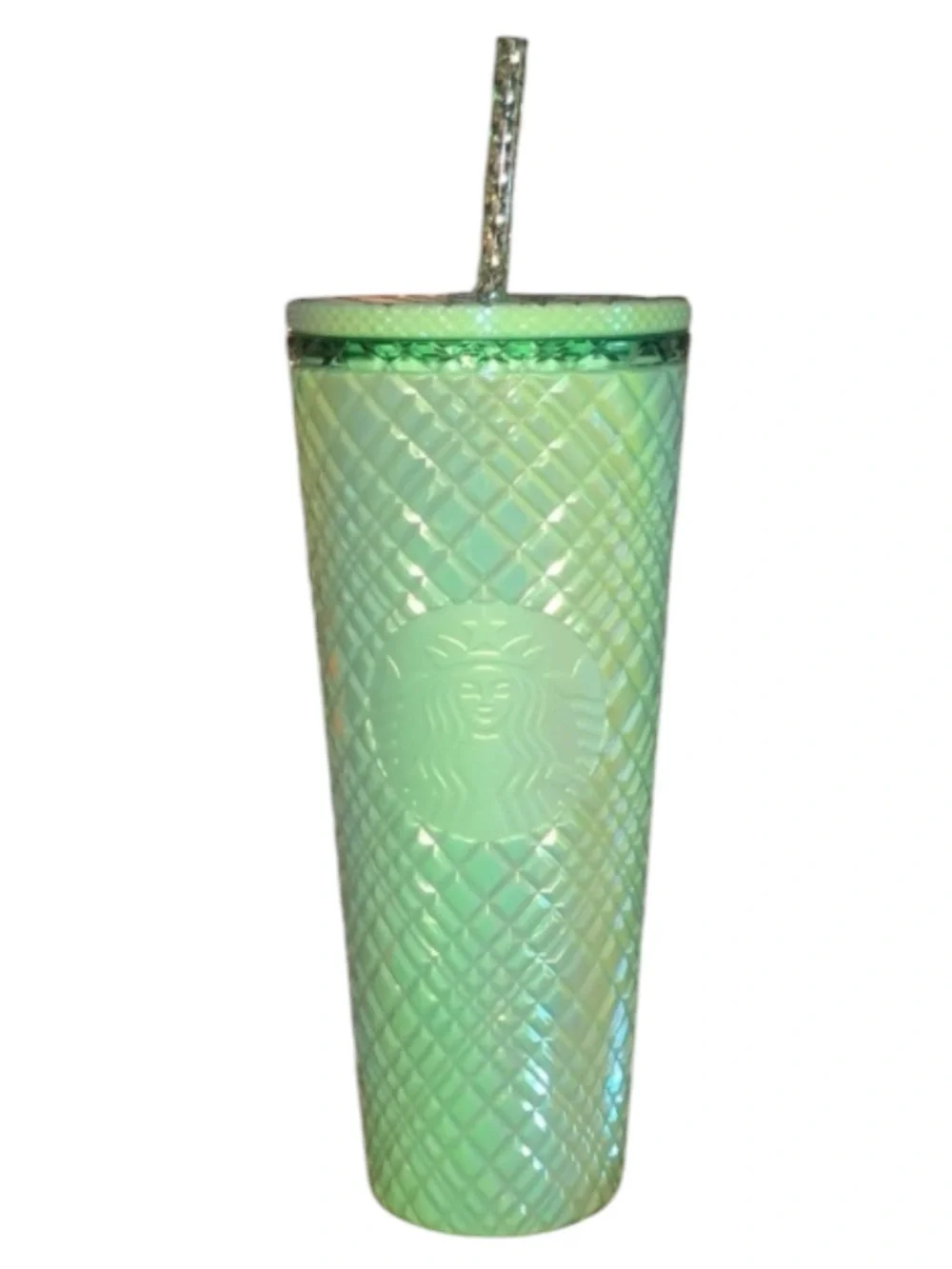 Starbucks Iridescent Green Siren Jewel Grid Venti Tumbler 24oz